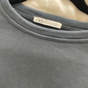 Zara Gray Long sleeve ribbed top
